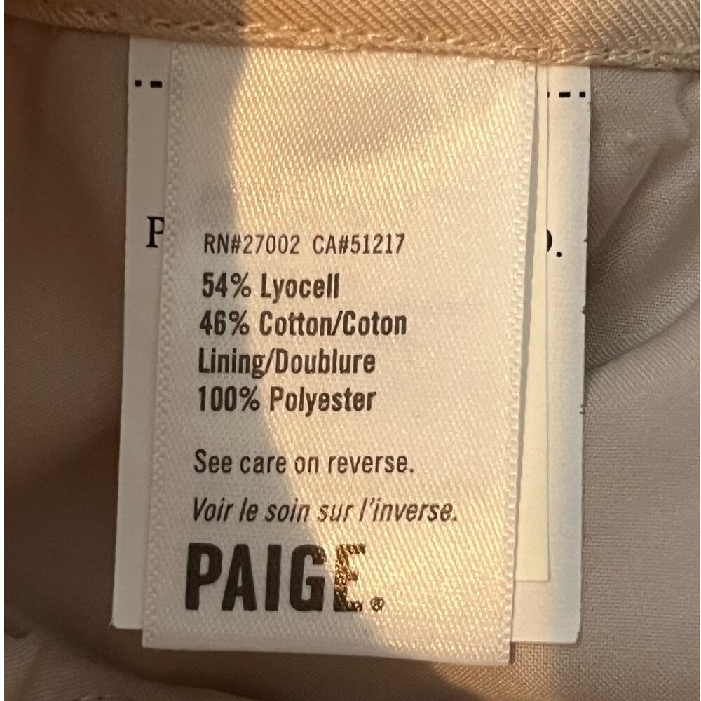 Paige Shorts Neva Belted high rise beige size 12 - Picture 6 of 7